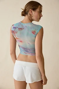 UO Rea Short Sleeve Sheer Mesh Baby Tee