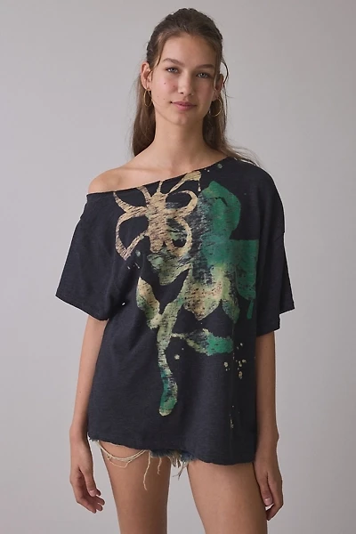 BDG Courtney Salt Air Seaside Graphic Off-The-Shoulder Oversized Tee