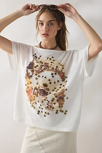 BDG Courtney Salt Air Seaside Graphic Off-The-Shoulder Oversized Tee