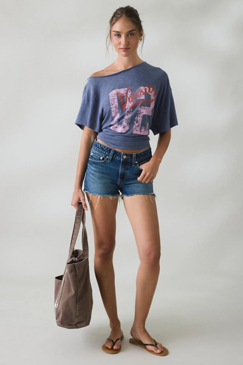 BDG Courtney Graphic Off-The-Shoulder Oversized Tee