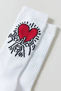 Keith Haring Heart Holding Crew Sock