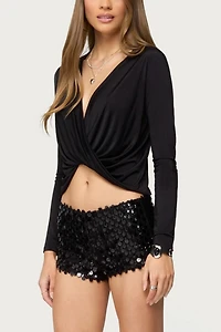 Edikted Macie Sequin Micro Shorts