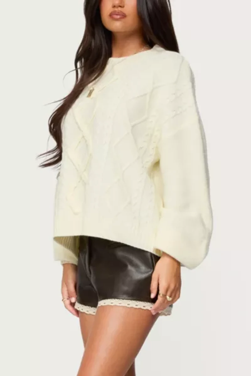 Edikted Lissa Lacey Faux Leather Shorts