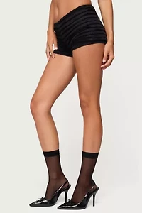 Edikted Tauri Ruffled Micro Shorts
