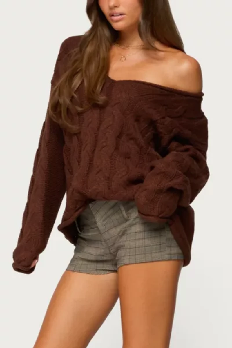 Edikted Ayvey Plaid Tailored Micro Shorts