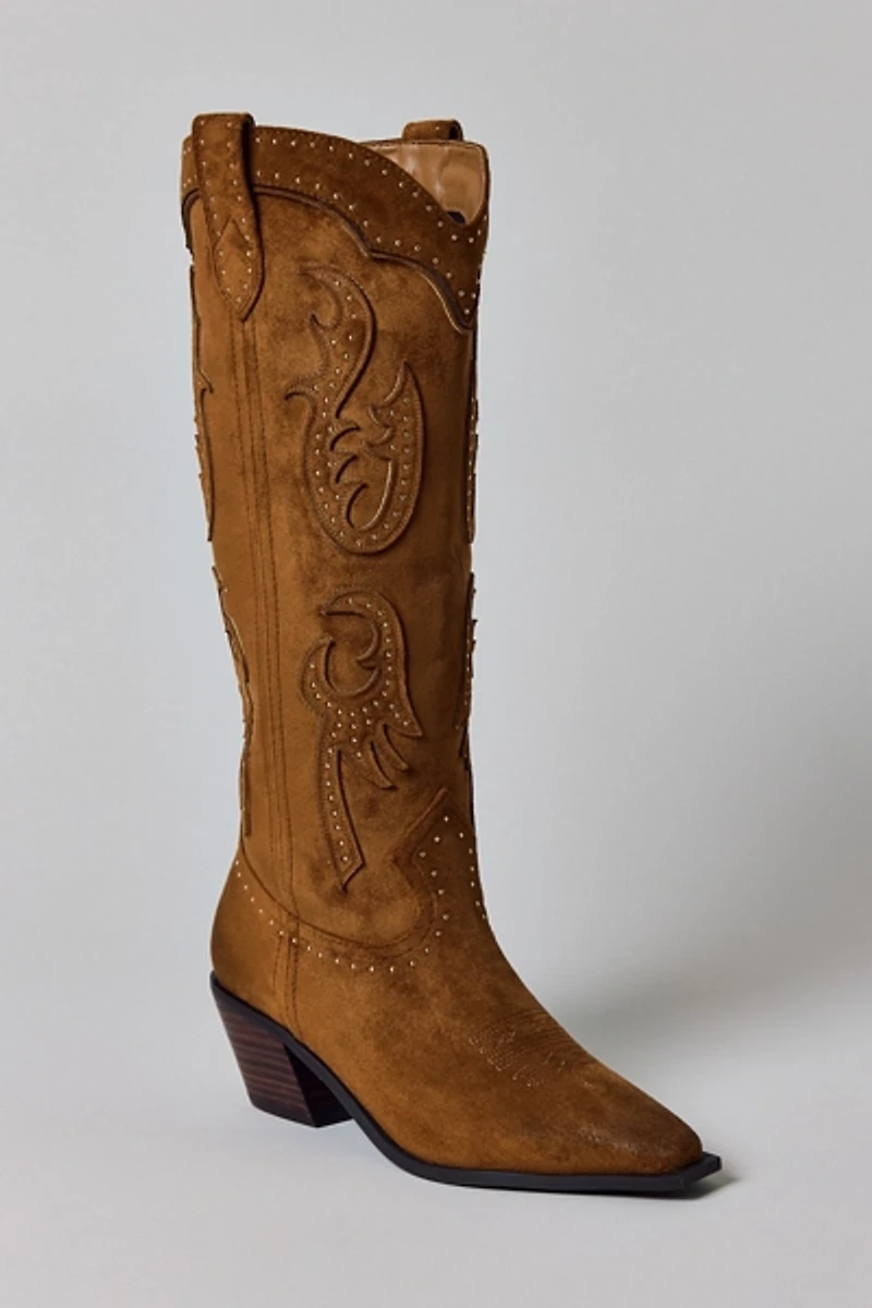 Azalea Wang Etienne Faux Suede Cowboy Boot