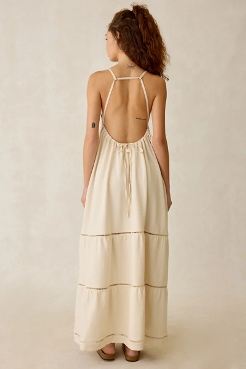 UGG Clarinda Cotton Open-Back Tiered Maxi Dress