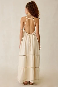 UGG Clarinda Cotton Open-Back Tiered Maxi Dress