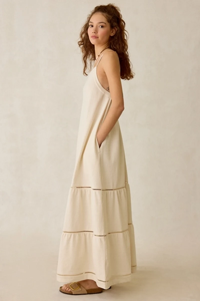 UGG Clarinda Cotton Open-Back Tiered Maxi Dress