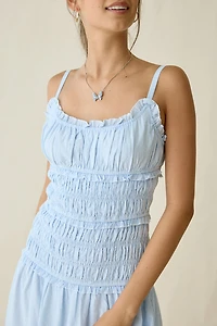 Kiss The Sky Cherie Smocked Drop Waist Maxi Dress