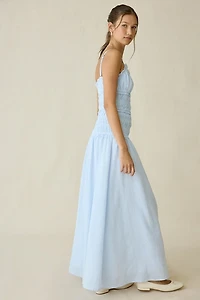 Kiss The Sky Cherie Smocked Drop Waist Maxi Dress