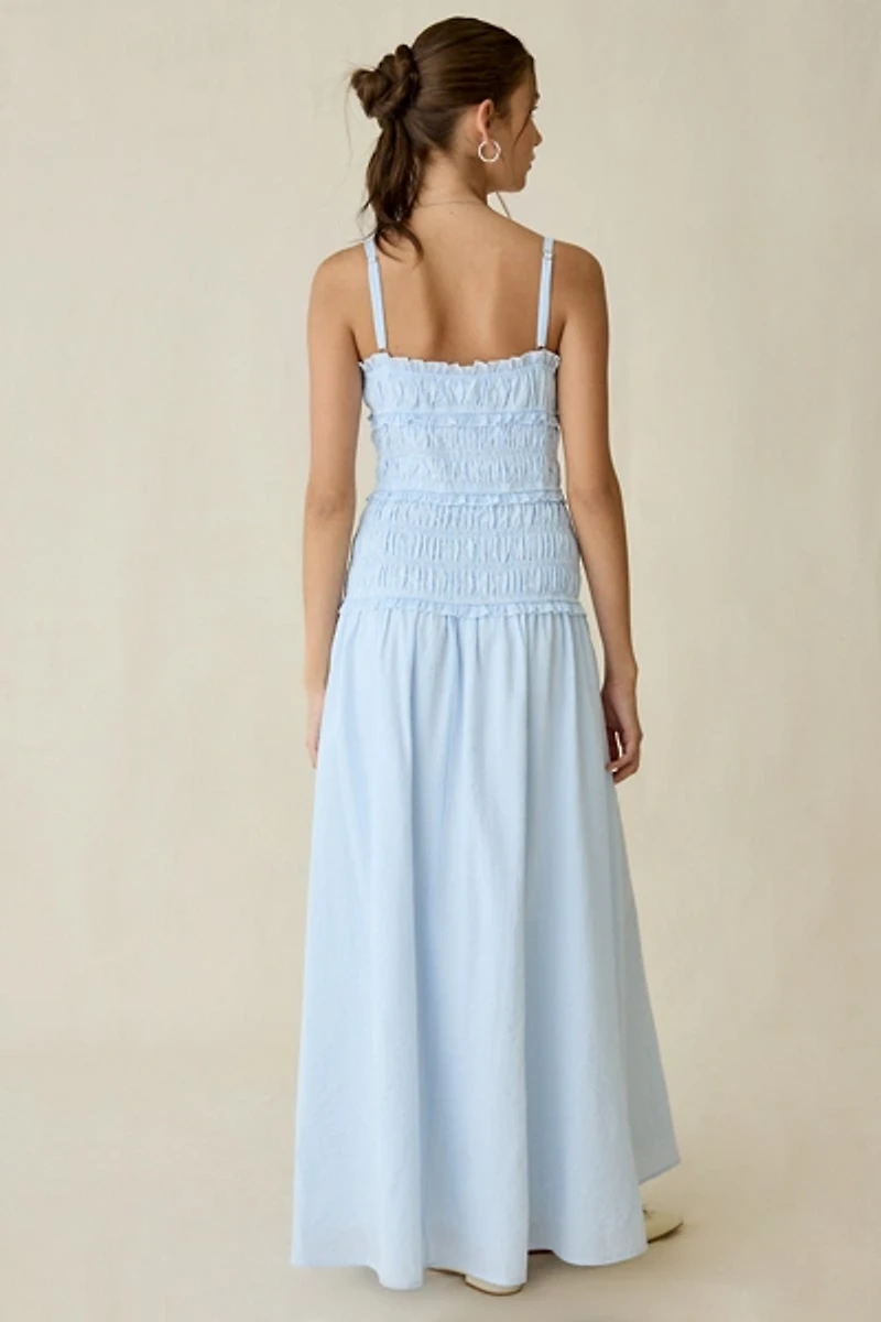 Kiss The Sky Cherie Smocked Drop Waist Maxi Dress