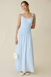 Kiss The Sky Cherie Smocked Drop Waist Maxi Dress