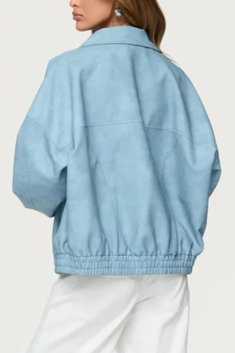 Edikted Oversized Washed Faux Leather Jacket