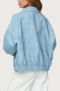 Edikted Oversized Washed Faux Leather Jacket