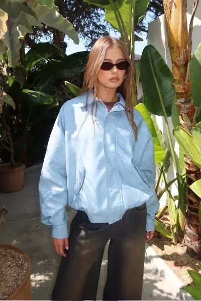 Edikted Oversized Washed Faux Leather Jacket