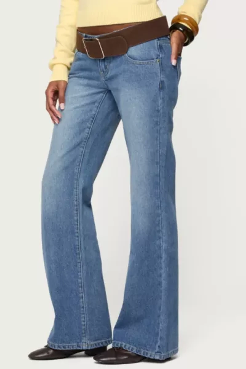 Edikted Kiarah Low Rise Flared Jeans