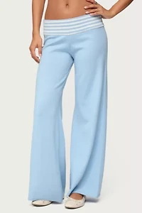 Edikted Clarisse Stripey Flared Knit Pants