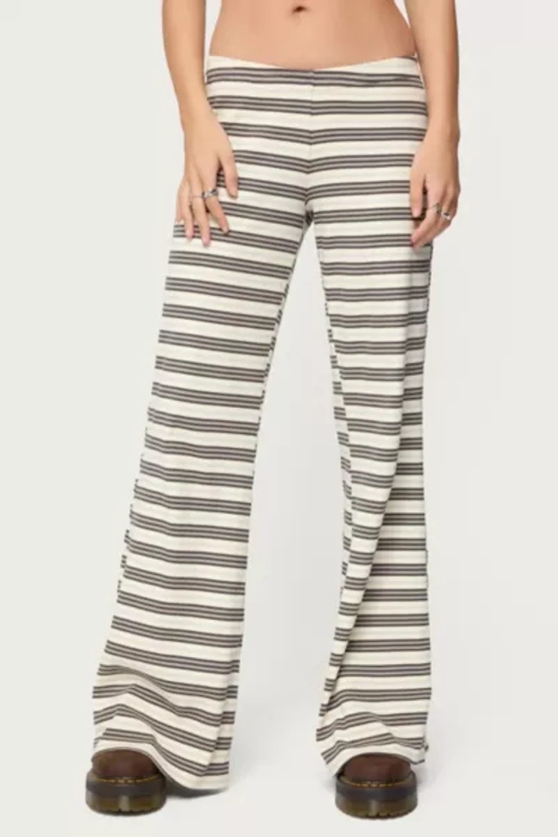 Edikted Avalie Striped Ribbed Pants