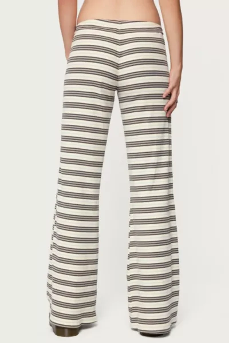 Edikted Avalie Striped Ribbed Pants