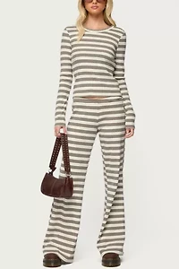 Edikted Avalie Striped Ribbed Pants