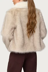 Edikted Contrast Collar Faux Fur Jacket