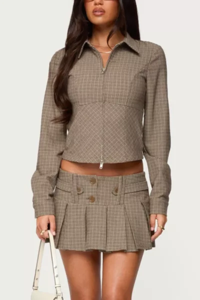 Edikted Lockette Plaid Jacket