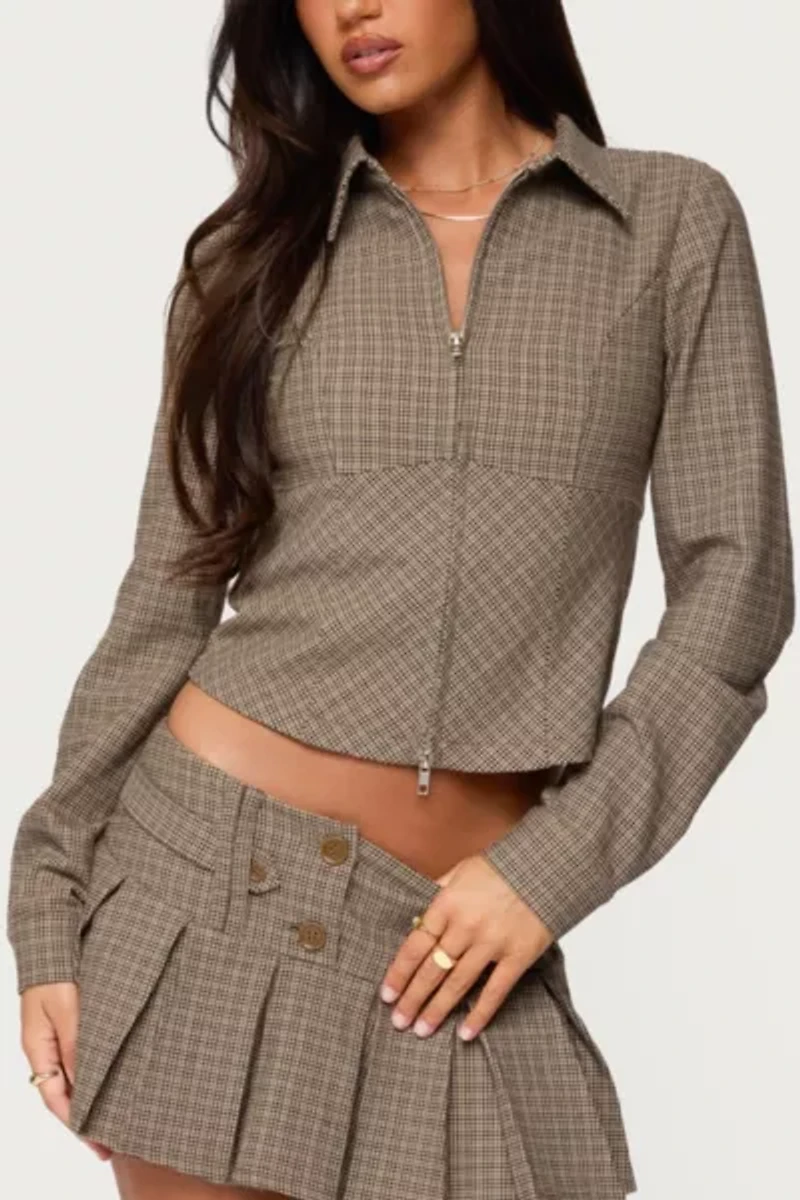 Edikted Lockette Plaid Jacket