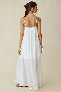 Kiss The Sky Juniper Lace Tie-Front Trapeze Maxi Dress