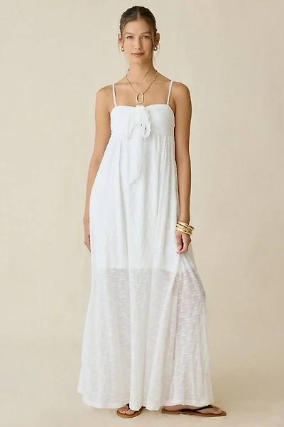 Kiss The Sky Juniper Lace Tie-Front Trapeze Maxi Dress