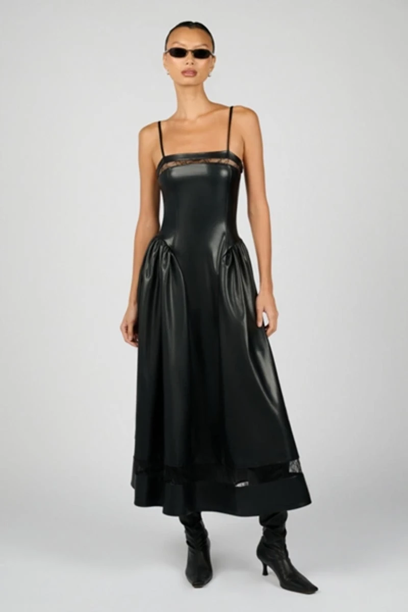 WeWoreWhat Lace Panel Corset Midi Dress