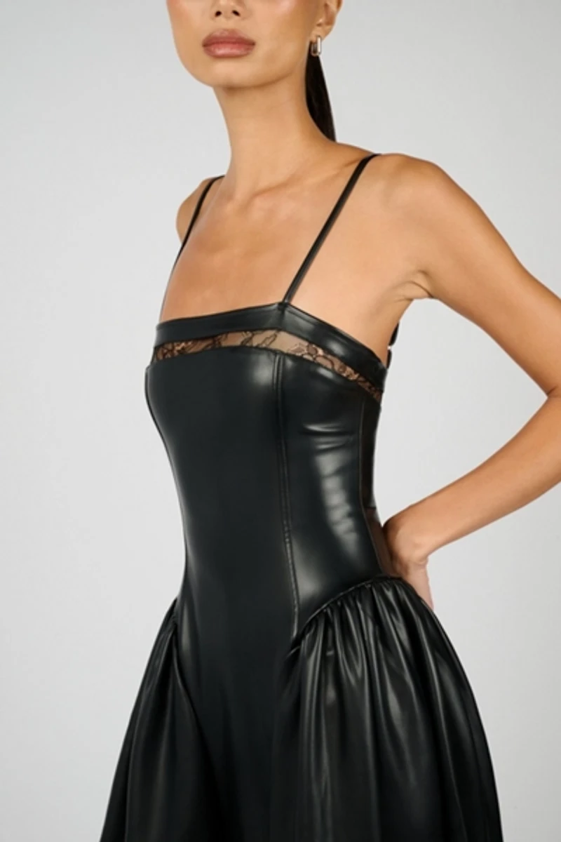 WeWoreWhat Lace Panel Corset Midi Dress