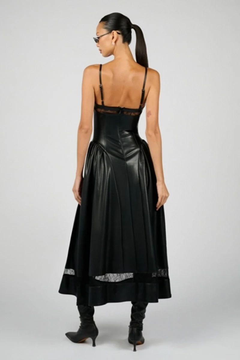 WeWoreWhat Lace Panel Corset Midi Dress