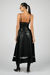 WeWoreWhat Lace Panel Corset Midi Dress