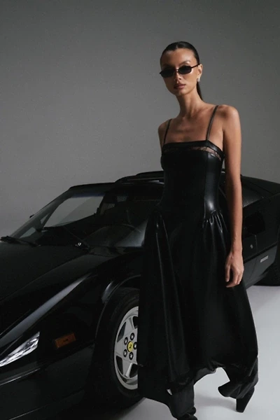 WeWoreWhat Lace Panel Corset Midi Dress