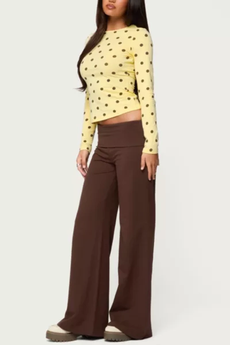 Edikted Maricelle Polka Dot Long Sleeve T Shirt