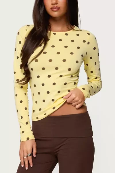 Edikted Maricelle Polka Dot Long Sleeve T Shirt
