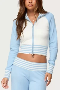 Edikted Clarisse Contrast Stripey Cardigan