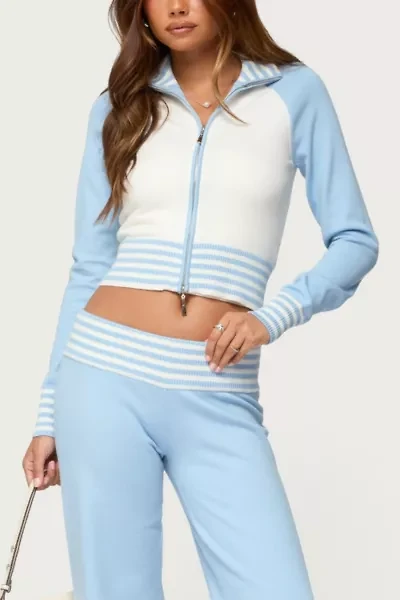 Edikted Clarisse Contrast Stripey Cardigan