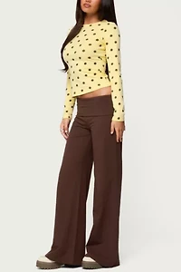 Edikted Wide Leg Fold Over Pants