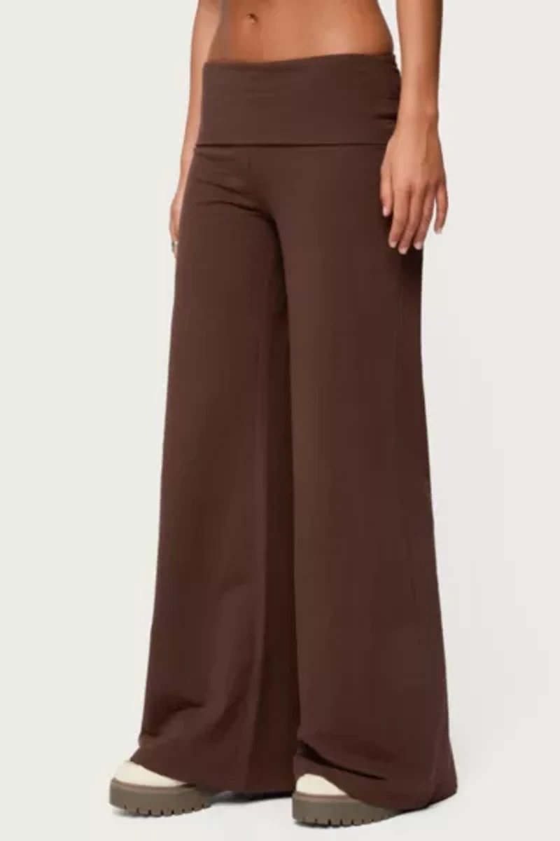 Edikted Wide Leg Fold Over Pants