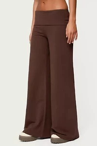 Edikted Wide Leg Fold Over Pants