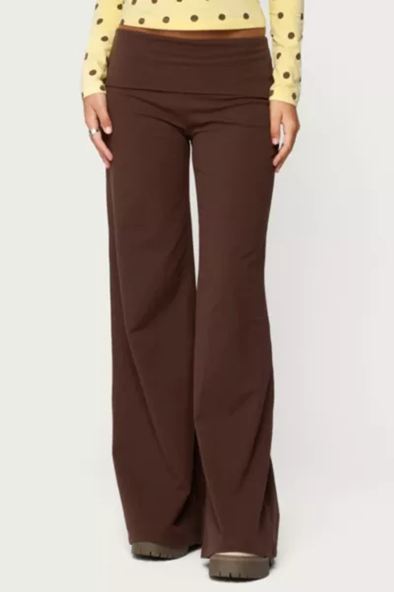 Edikted Wide Leg Fold Over Pants