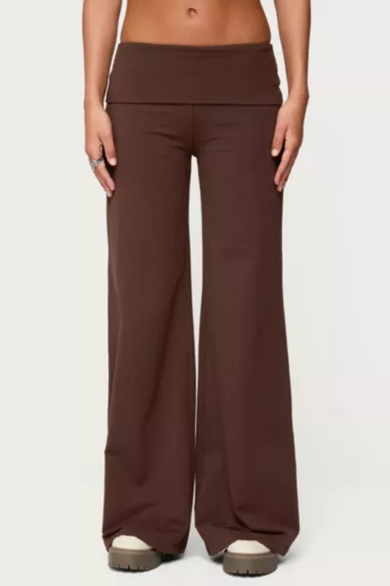 Edikted Wide Leg Fold Over Pants