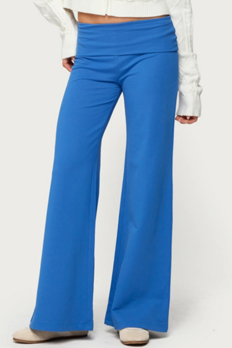 Edikted Wide Leg Fold Over Pants