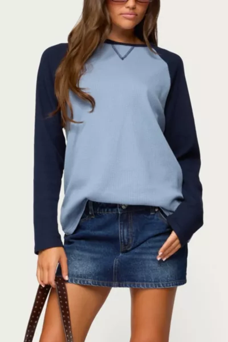 Edikted Me Time Oversized Waffle Top