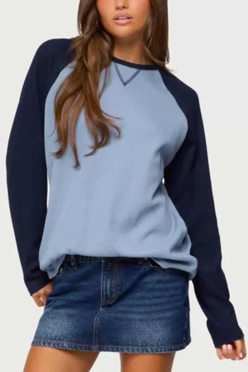 Edikted Me Time Oversized Waffle Top