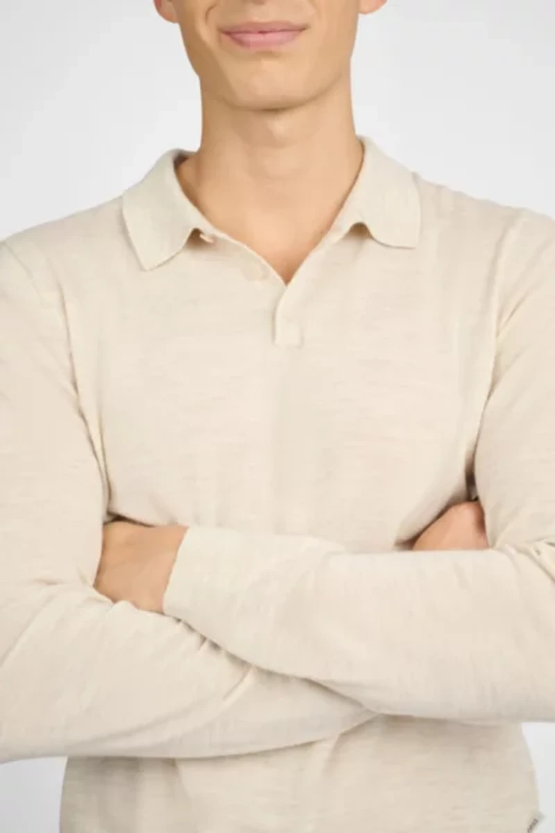 Onia Extra Fine Merino Wool Long Sleeve Polo