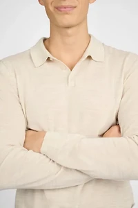 Onia Extra Fine Merino Wool Long Sleeve Polo