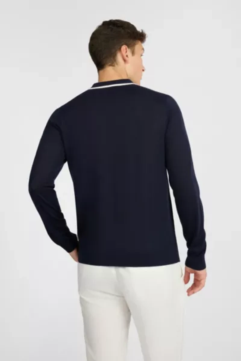 Onia Extra Fine Merino Wool Long Sleeve Polo
